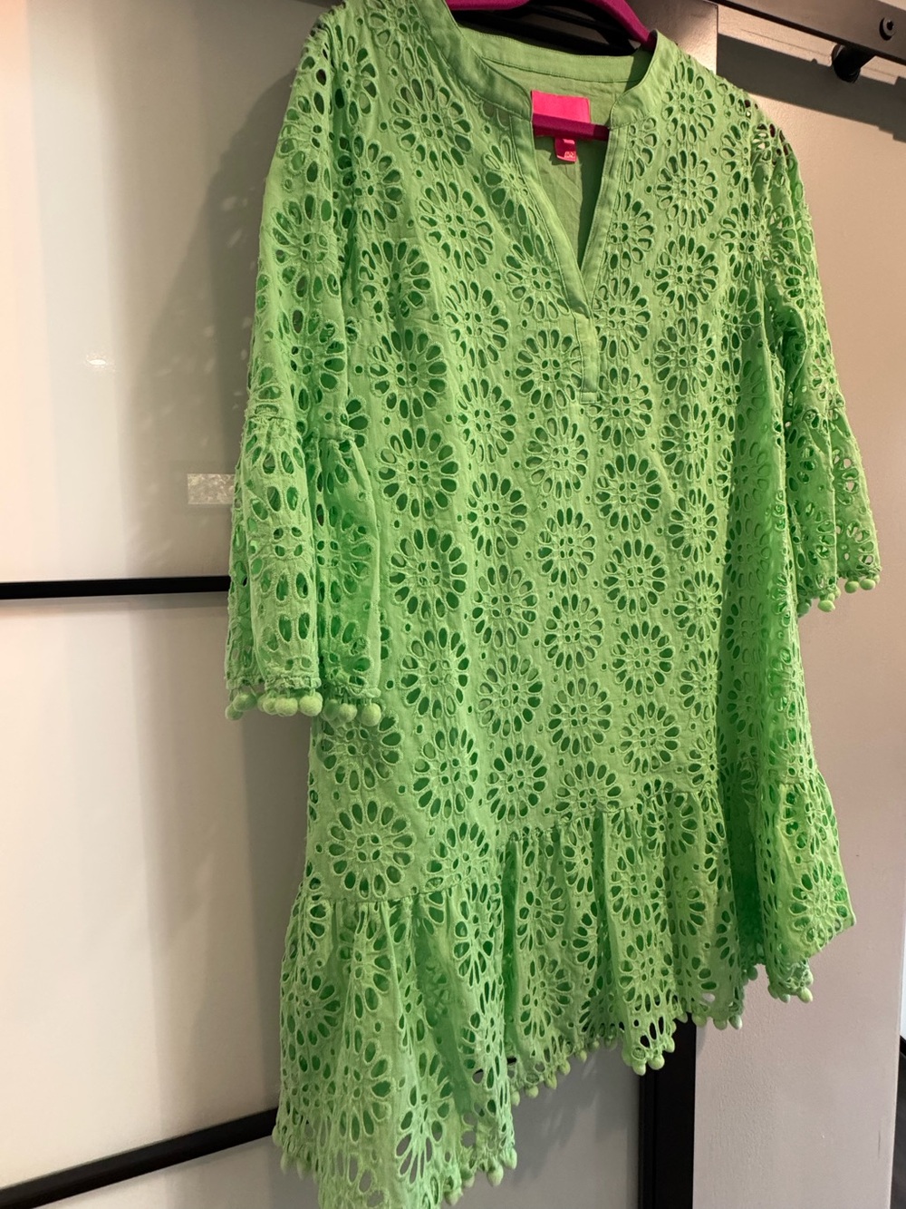 Lilly Pulitzer Bekah eyelet lime green shift dress